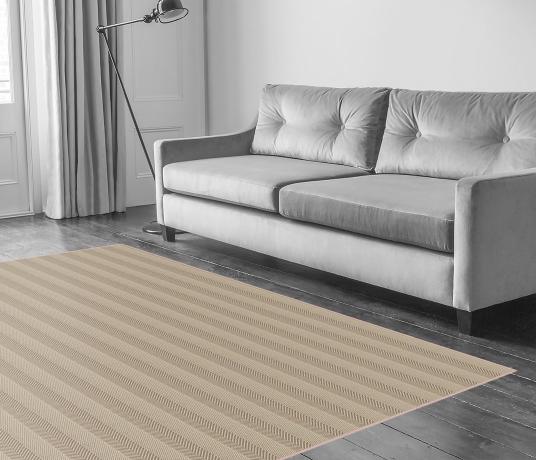 Wool Iconic Herringstripe Devi Carpet 1563 in Living Room