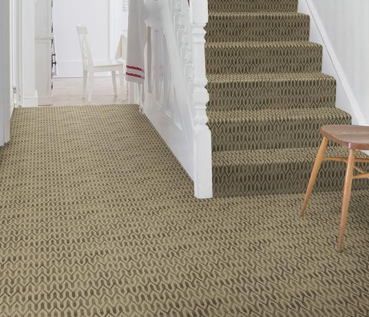 Barefoot Wool Taj Darwaza Carpet 5973 on Stairs