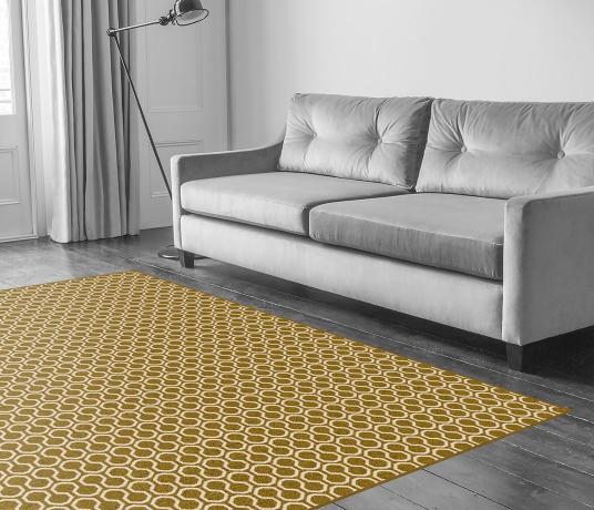 Quirky Honeycomb Moss Carpet 7112 in Living Room