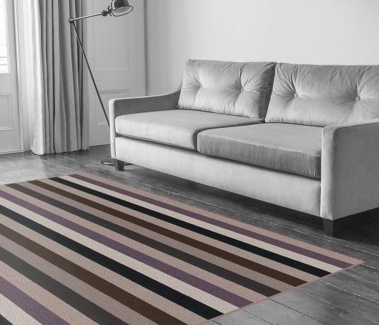 Margo Selby Stripe Rock Reculver Carpet 1950 in Living Room