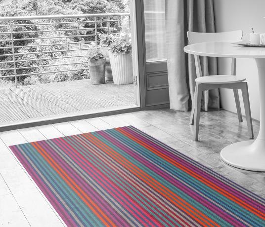 Margo Selby Stripe Carnival Waltzer Carpet 1991 in Living Room (Make Me A Rug)