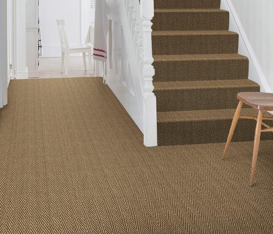 Sisal Herringbone Hinton Carpet 4425 on Stairs