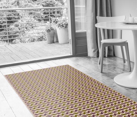 Quirky Ribbon Magenta Runner by Margo Selby 7084 in Living Room (Make Me A Rug)