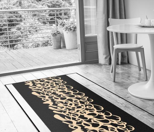 Quirky Waterlake Black Runner by Ella Doran 7088 in Living Room (Make Me A Rug)