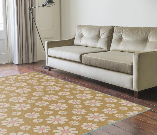 Quirky Bloom Polenta Rug 1 in Living Room