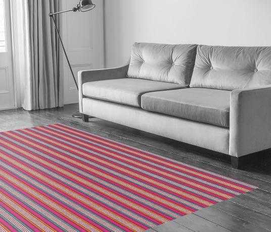 Margo Selby Stripe Carnival Skelter Carpet 1992 in Living Room