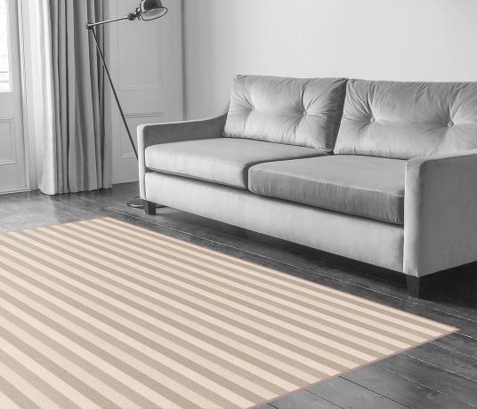 Wool Blocstripe Bone Olive Bloc Carpet 1851 in Living Room