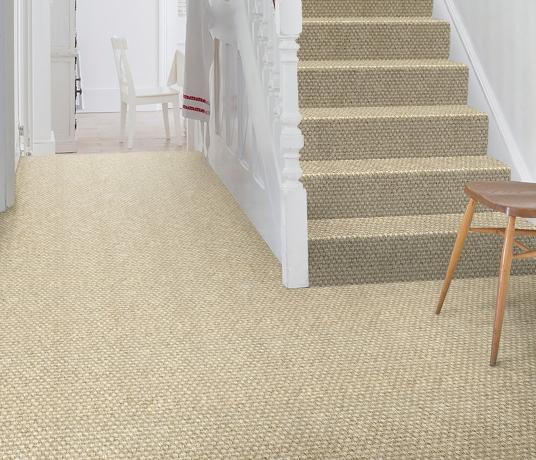 Sisal Metallics Magnesium Carpet 2571 on Stairs
