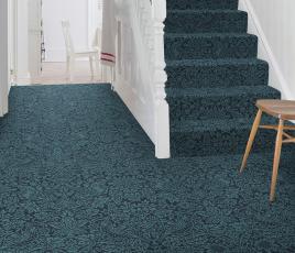 Quirky B Liberty Fabrics Strawberry Meadow Peacock Carpet 7512 on Stairs thumb