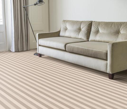 Wool Blocstripe Bone Olive Bloc Carpet 1851 in Living Room