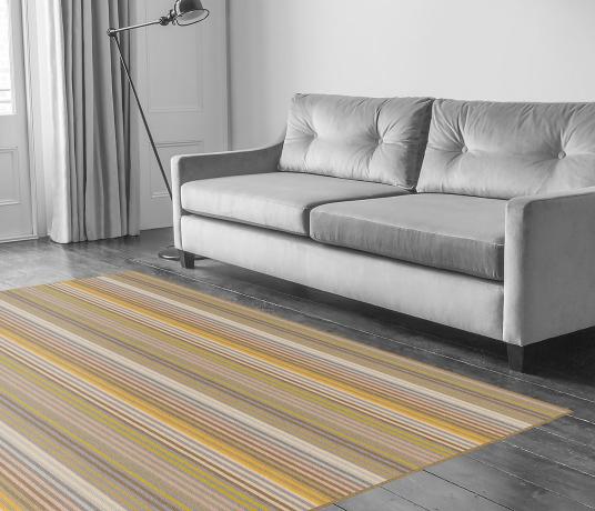 Margo Selby Stripe Sun Seasalter Carpet 1911 in Living Room