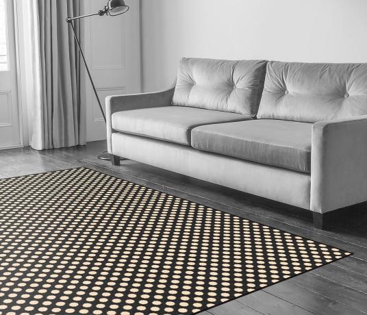 Quirky Spotty Black Carpet 7140 in Living Room