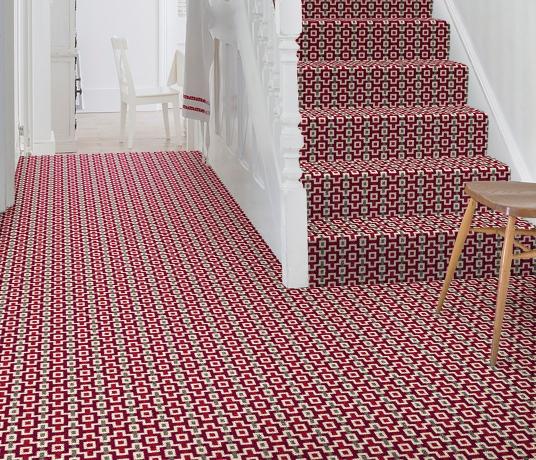 Quirky Margo Selby Shuttle Peter Carpet 7202 on Stairs