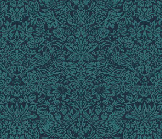 Quirky B Liberty Fabrics Strawberry Meadow Peacock Carpet 7512 Swatch