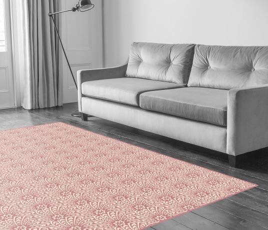 Quirky B Liberty Fabrics Capello Shell Coral Carpet 7502 in Living Room