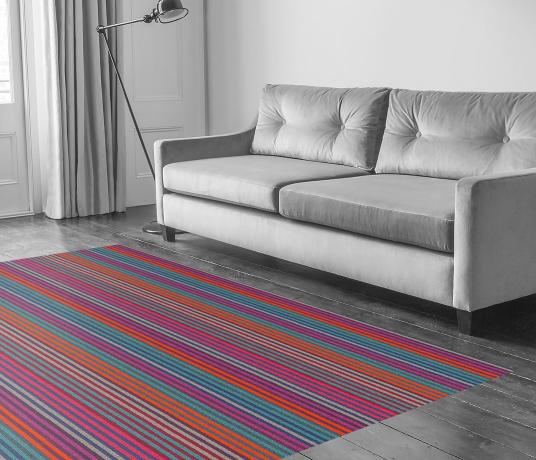 Margo Selby Stripe Carnival Waltzer Carpet 1991 in Living Room