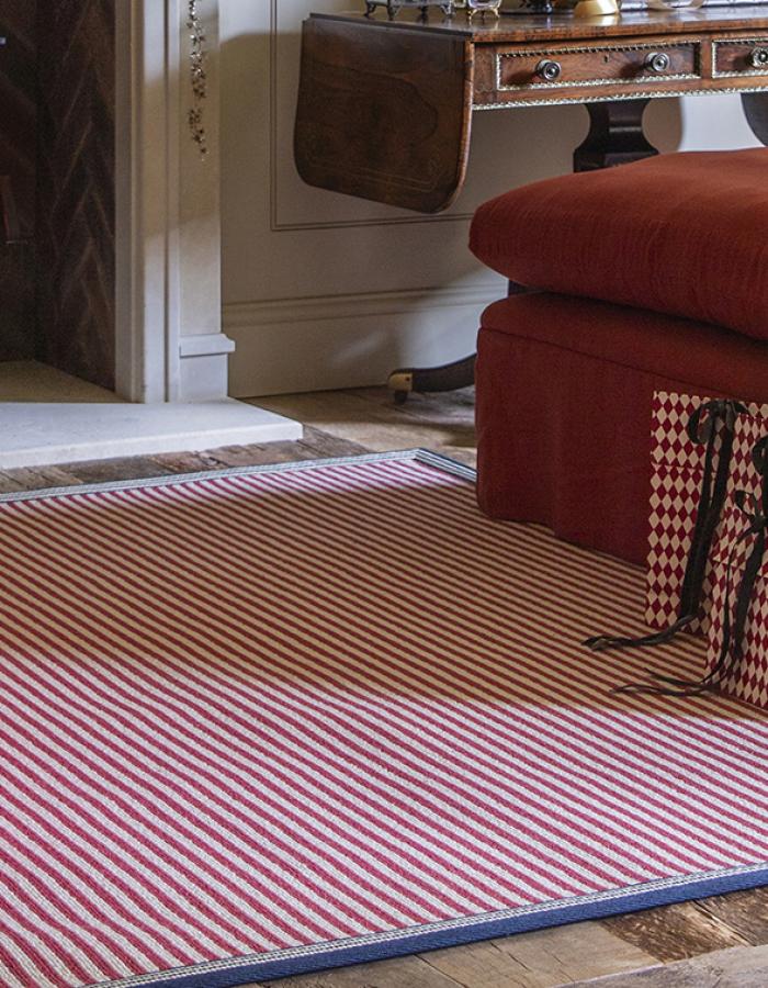 Patterned Crafted Carpets - play with geometrics, floral, stripes, dots and herringbones. British AND packed with personality. 