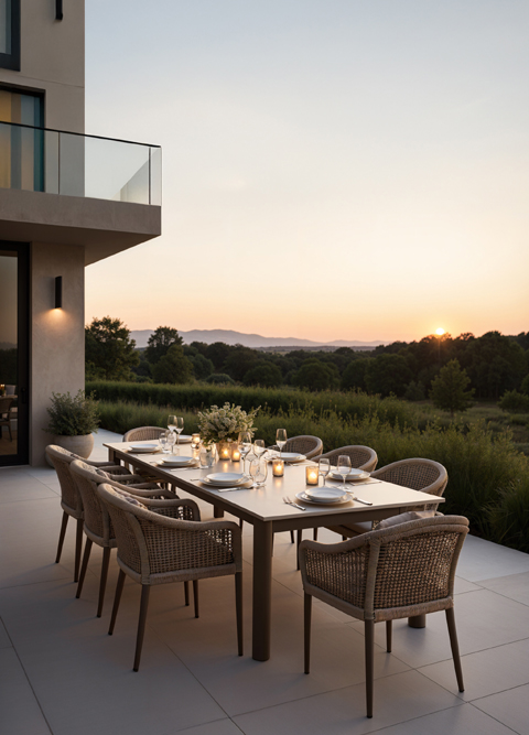 Alternative Flooring, Autumn Trend Watch 2025, Outdoor Dining with Bridgman
