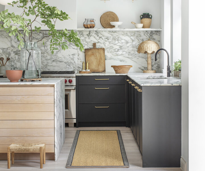 Alternative Flooring, Spring Trends 2025, Anywhere Ca-rPET Herringbone Re-set bespoke kitchen runner
