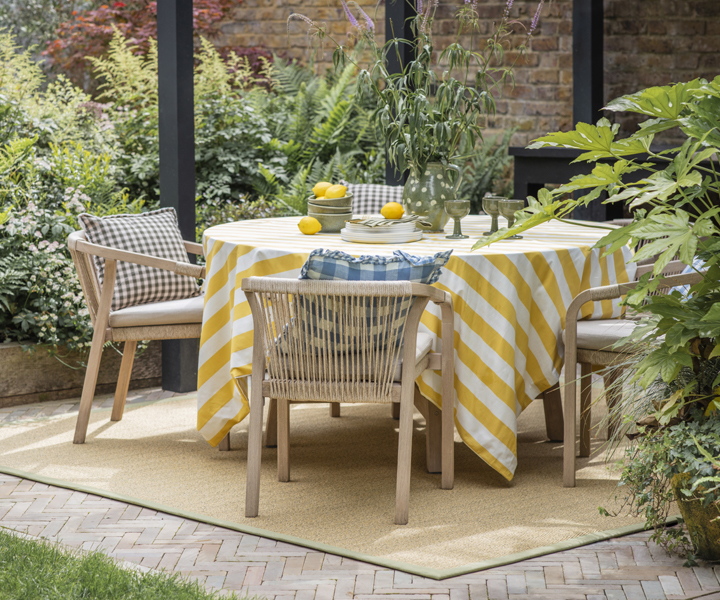 Alternative Flooring, Spring Trend Watch 2026, Anywhere Ca-rPET Herringbone Re-flect Outdoor Rug