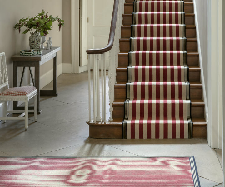 Alternative Flooring, Spring Trend Watch 2026, Striped Carpets, Wool Candy Lollipop Floss Striped Stair Runner with Wool Candy Cane Floss Striped Rug