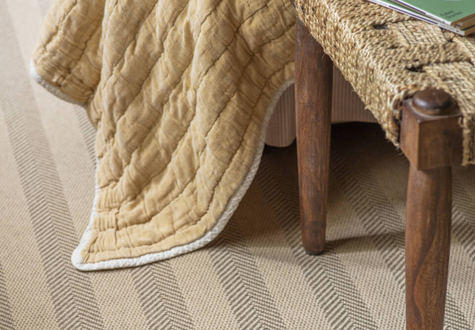Alternative Flooring. Summer Trends 2025, Wool Iconic Herringstripe Laine Bedroom Carpet