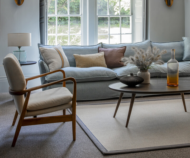 Alternative Flooring, Winter Trend Watch 2025,  Wool Tweed Bespoke Living Room Rug with Wool Tweed Fine Wool Carpet